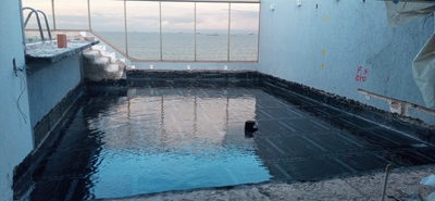 Área com teste de estanqueidade 