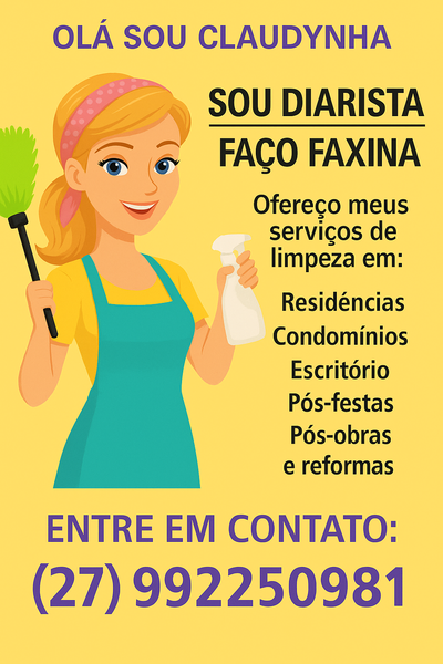 Claudynha Diarista | Faxina Profissional