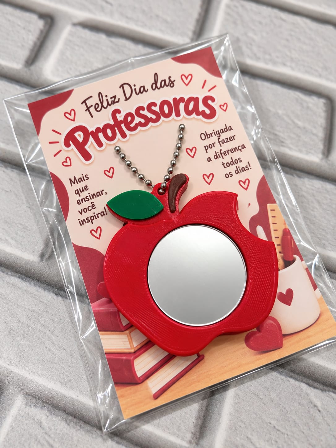 Chaveiro Dia dos Professores Com Espelho